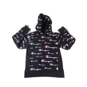 Champion aop pullover hoodie black small
